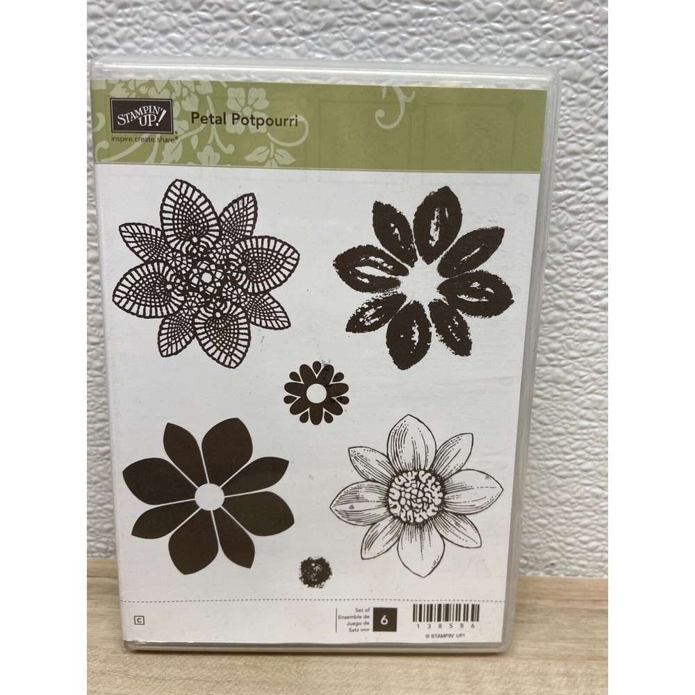 Stampin Up Petal Potpourri Set Of 6 Rubber Stamps
